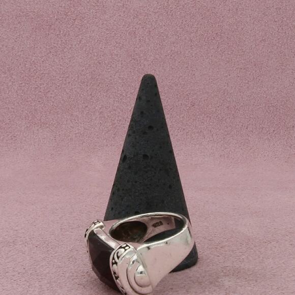 sterling silver chunky faceted purple cz ring size 6.5 - Picture 3 of 3